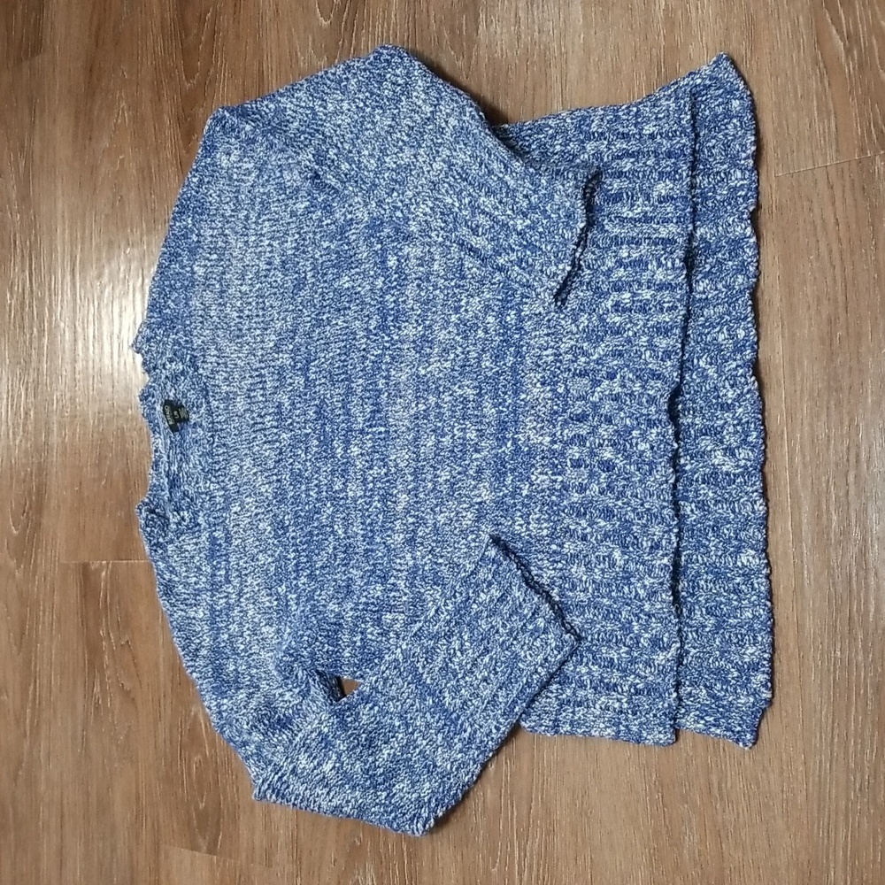 (L) BUFFALO David Bitton Cozy Knit Crew Neck Sweater Loose Cottagecore Metallic